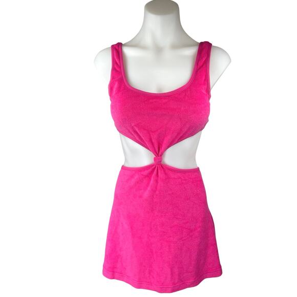 Solid & Striped Bailey Pink Jersey Sleeveless Cutout Mini A-Line Tank Dress M - Picture 1 of 5